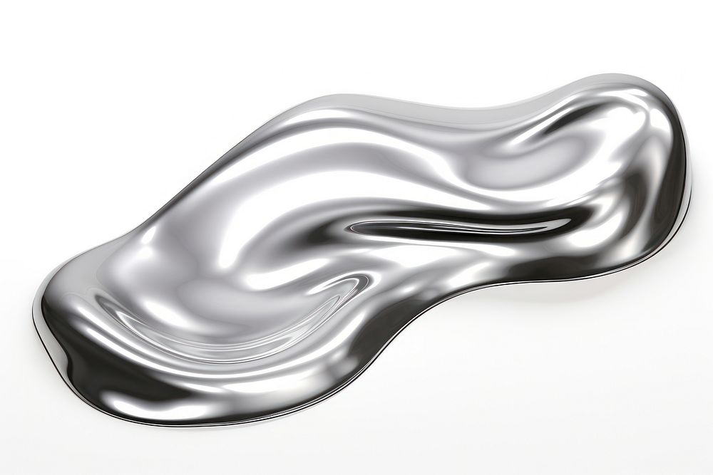 Cjili melting silver metal white background.