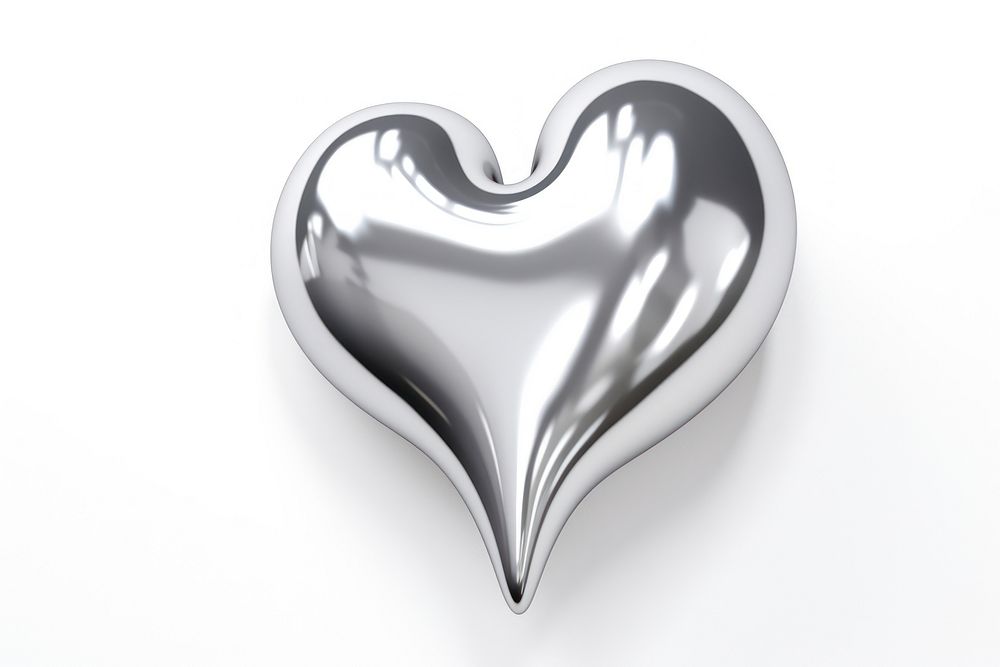 Heart melting silver metal white.