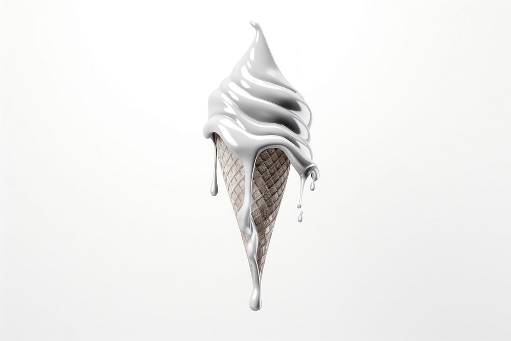 Ice cream cone melting dessert waffle gelato.