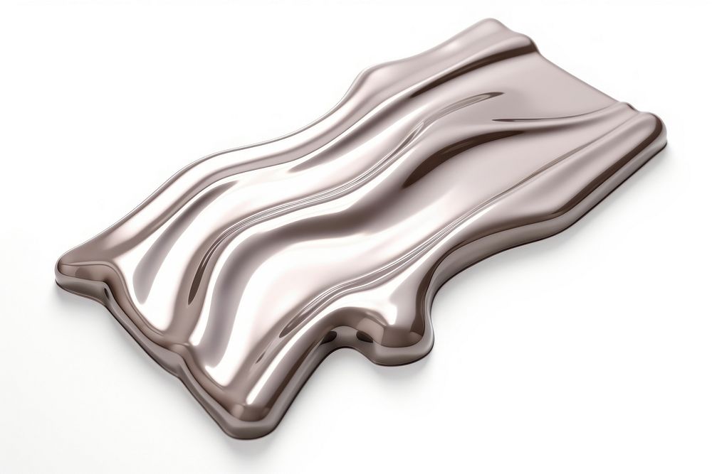 Chocolate bar melting silver white background accessories.