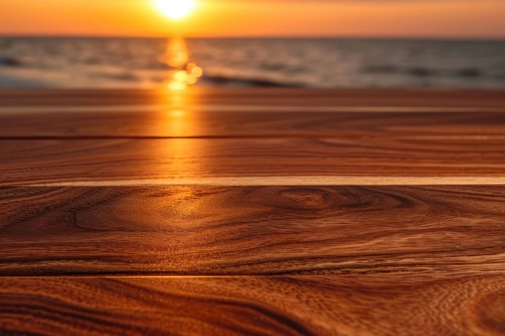 Sunset sea background wood backgrounds hardwood.