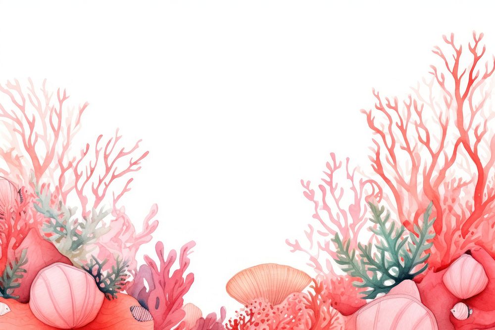 Cute coral outdoors painting pattern.