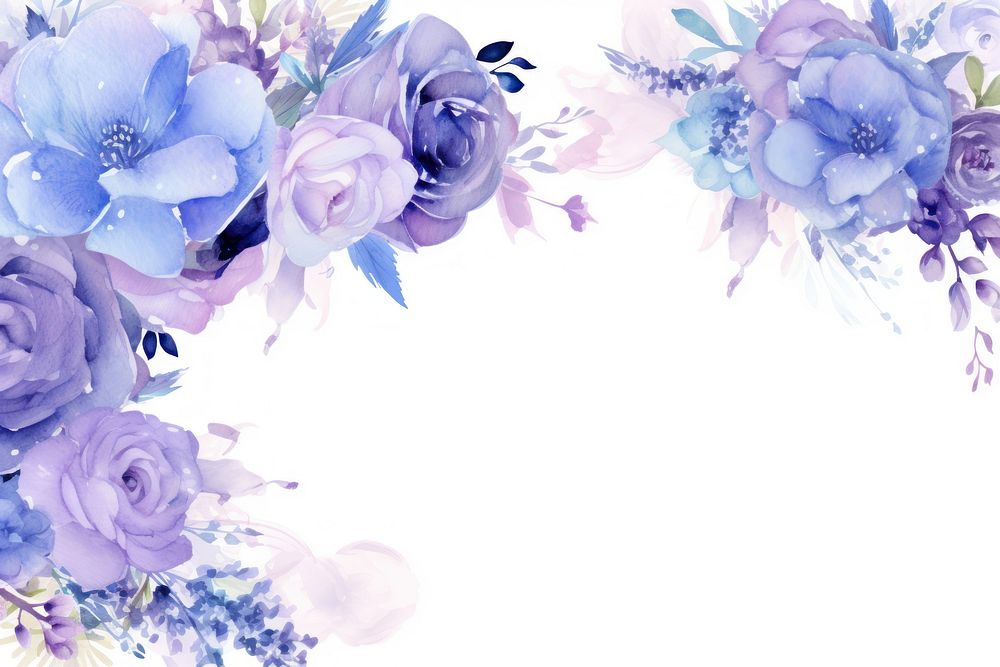 Bouquet border frame pattern flower purple.