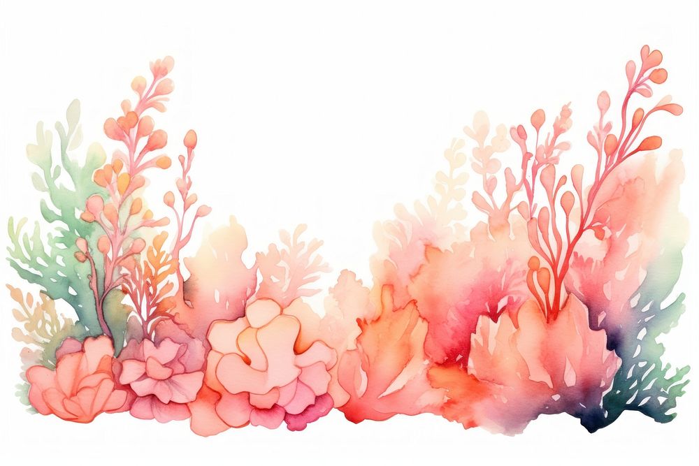 Cute pastel coral painting pattern flower.