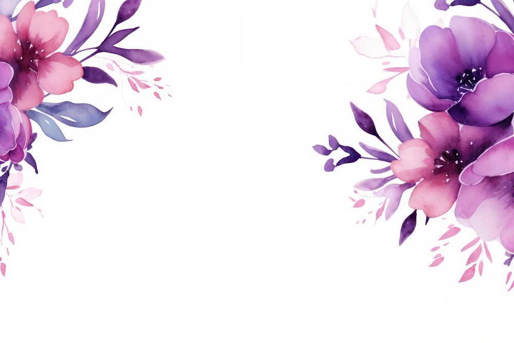Bouquet border frame purple pattern flower.