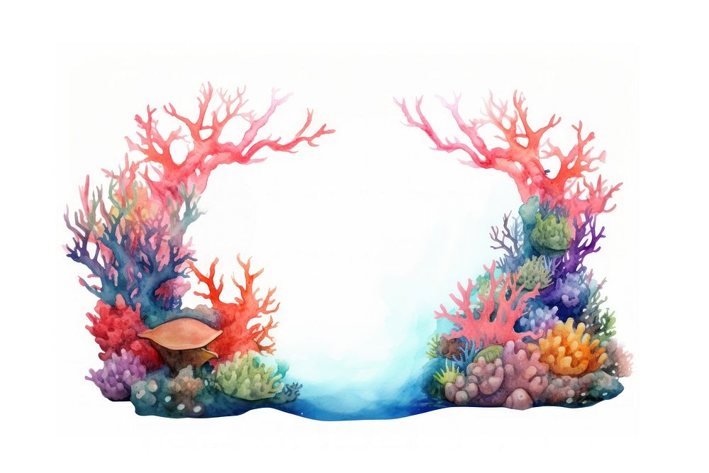 Colorful coral reef border outdoors nature water.
