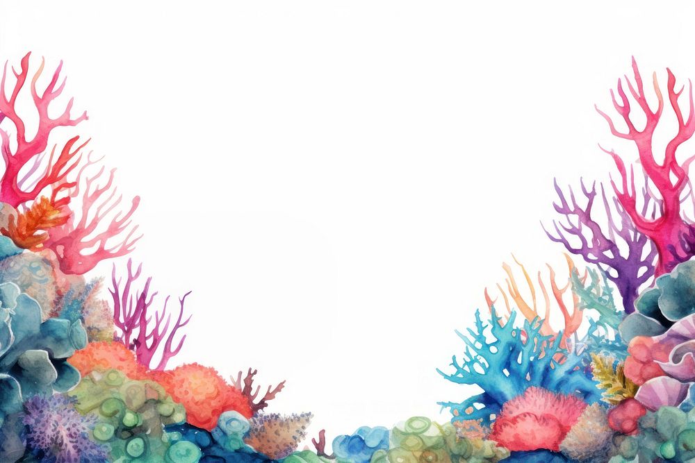 Colorful coral reef border outdoors nature water.