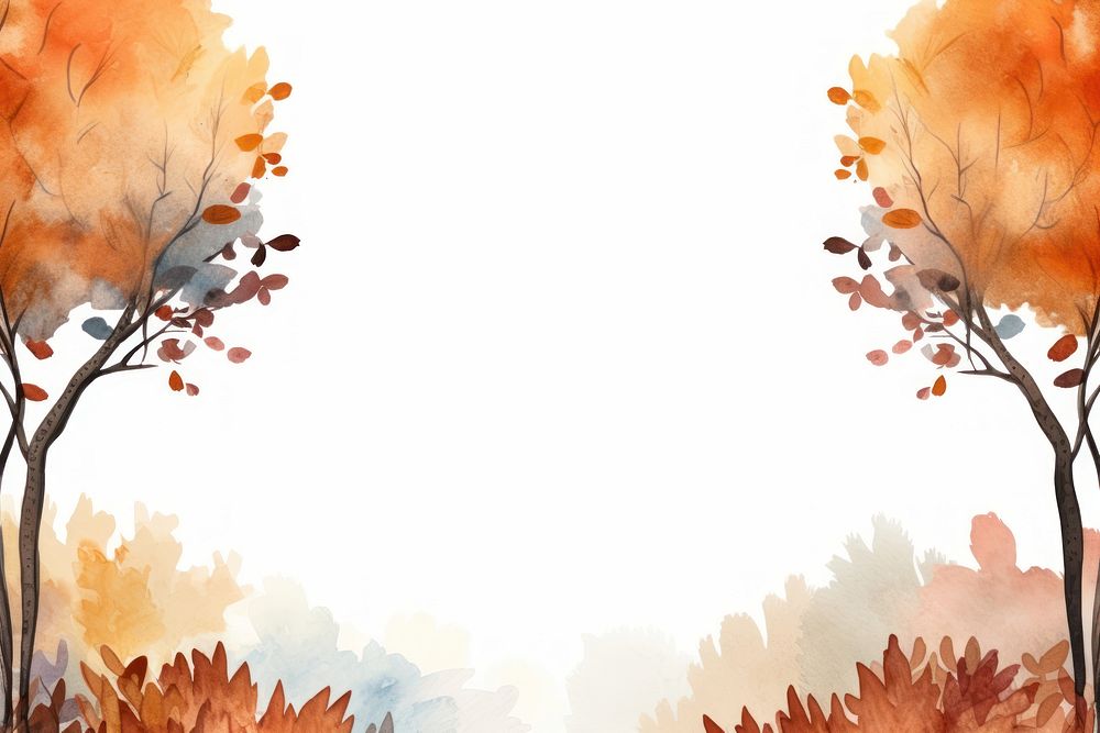 Autumn trees border painting tranquility backgrounds.