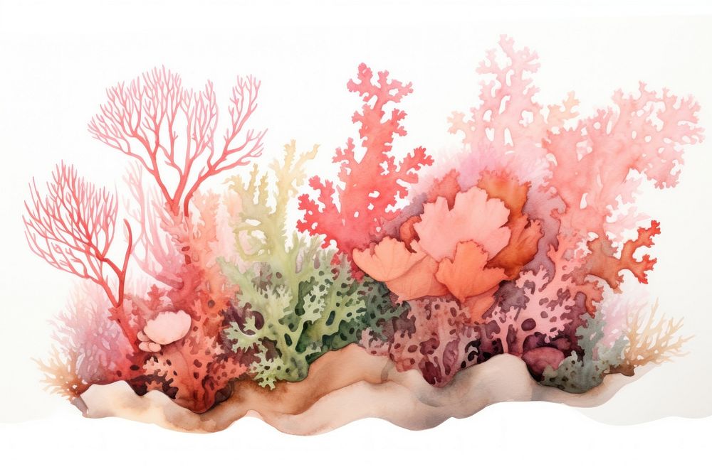 Beige coral reef border outdoors painting nature.