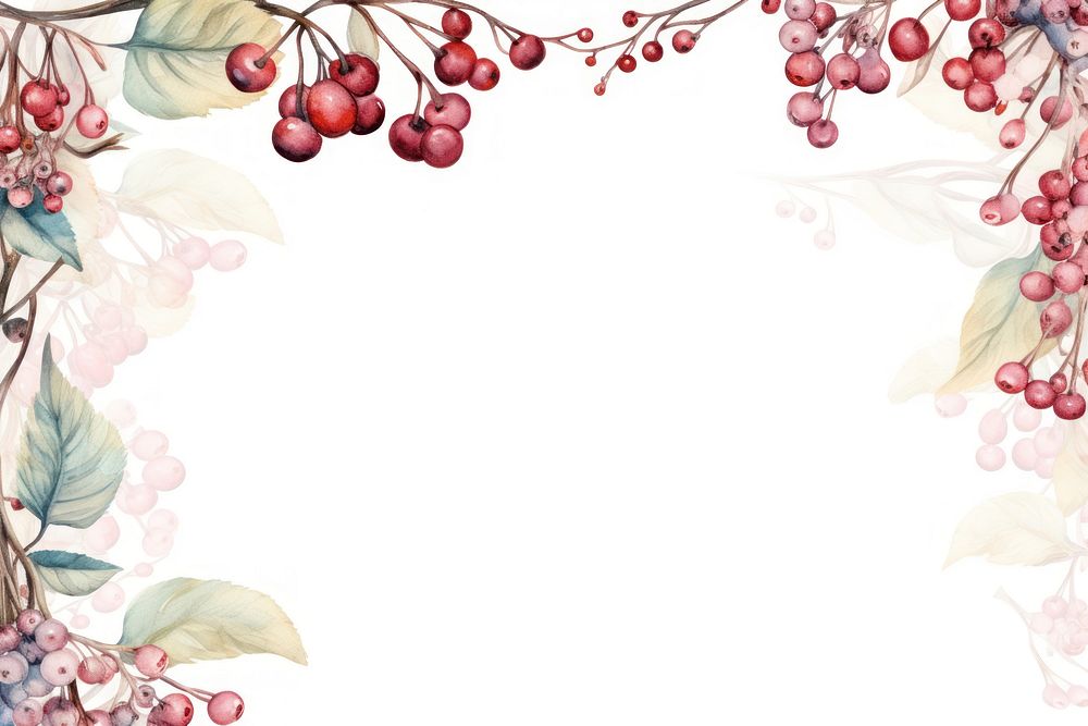 Berry border painting pattern plant.