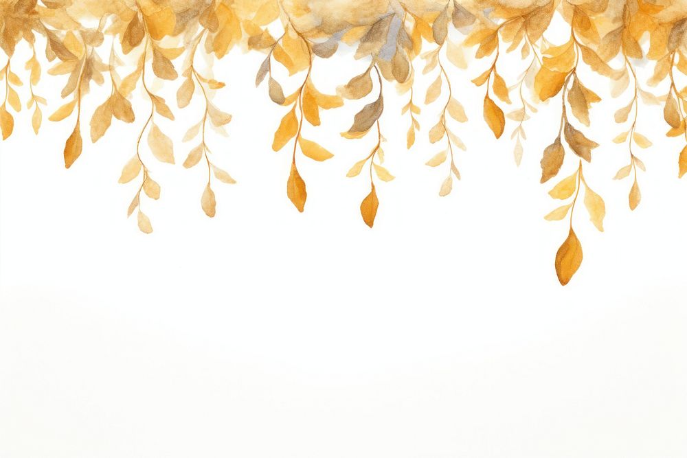 Gold glitter leaves border plant leaf backgrounds.