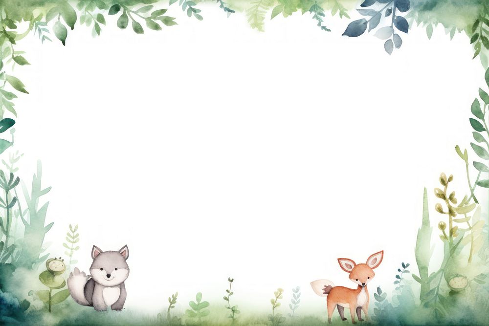 Forest animal border cartoon mammal backgrounds.