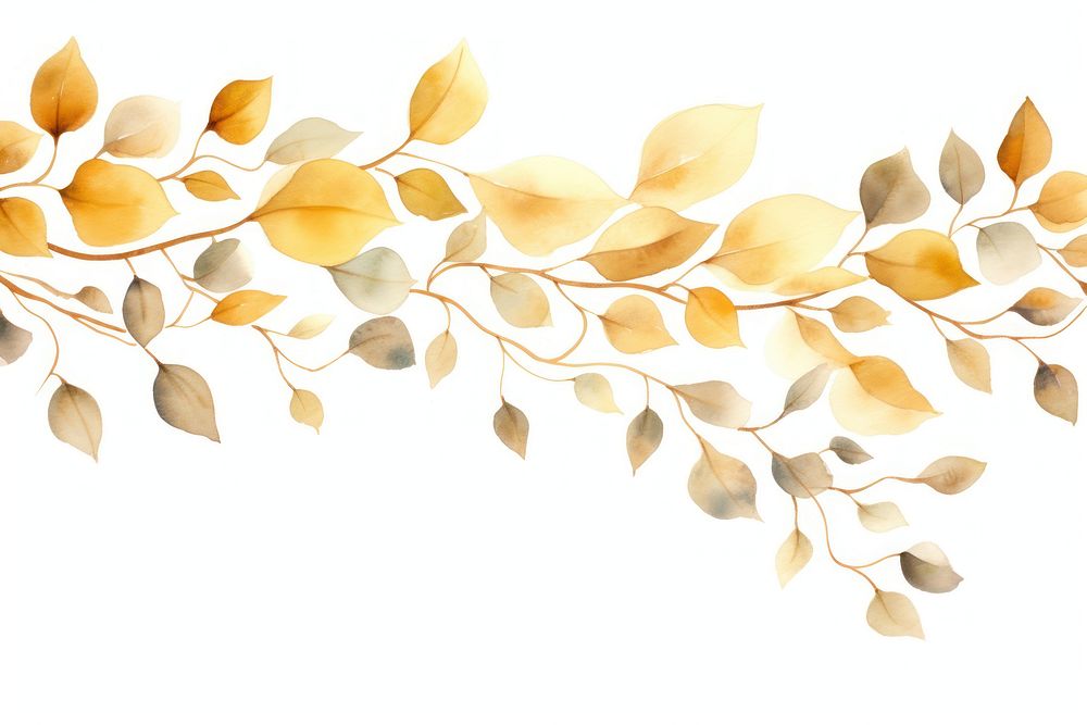 Luxury gold leaves border pattern plant leaf.
