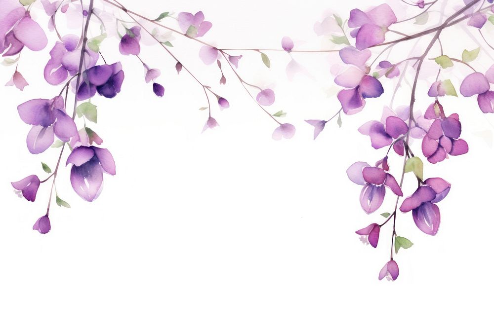 Minimal small purple flower border blossom lilac plant.