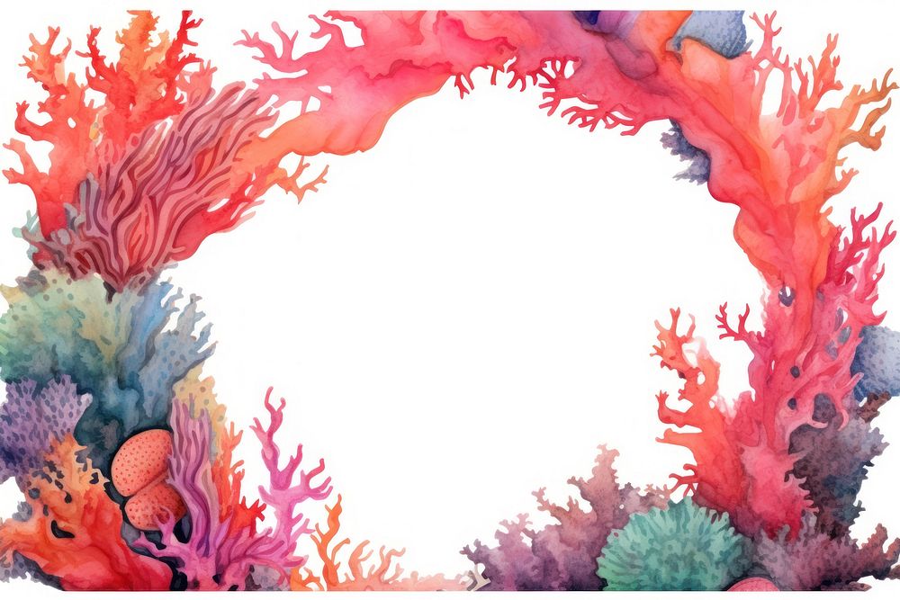 Neon coral reef border outdoors nature water.