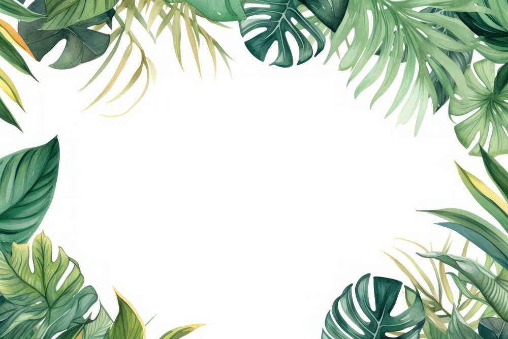 Pastel tropical leaves border outdoors pattern nature.