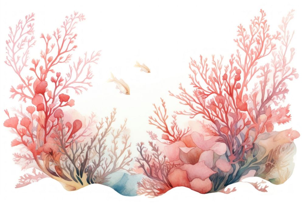 Terracotta coral reef border outdoors painting nature.