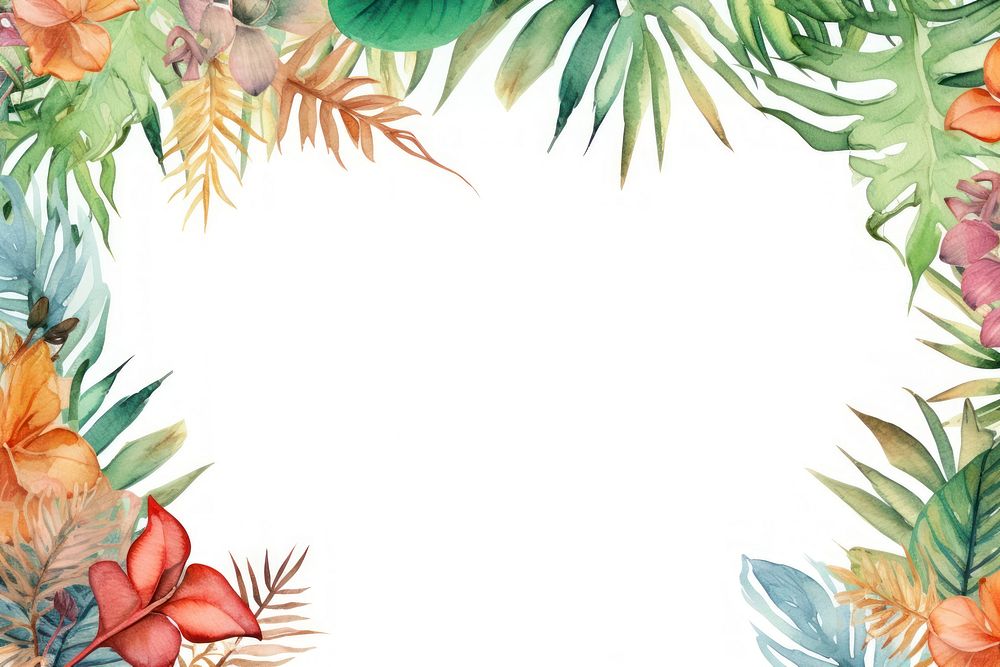 Tropical border painting pattern nature.