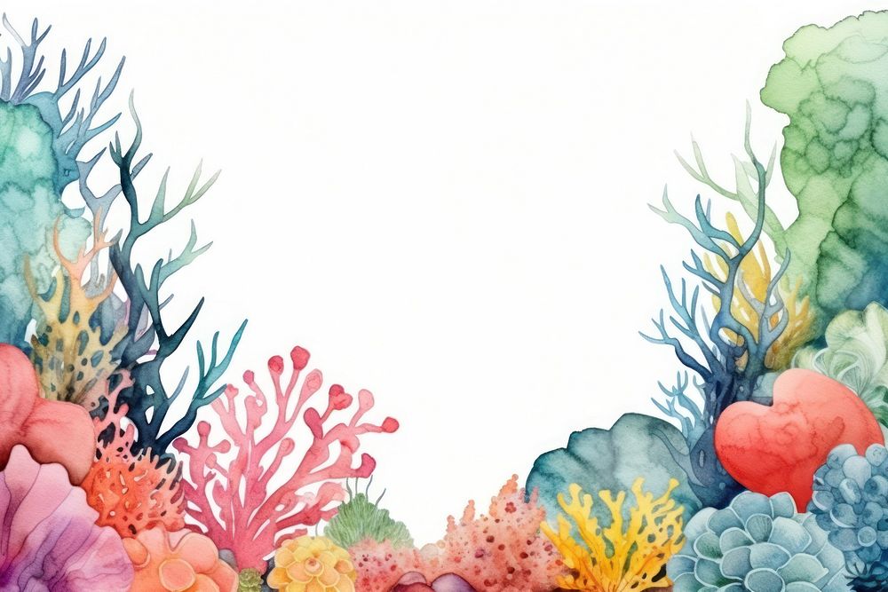 Cute colorful coral reef outdoors painting nature.