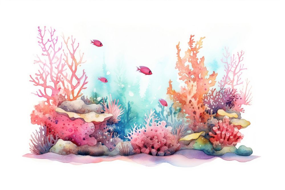 Cute colorful coral reef outdoors aquarium nature.