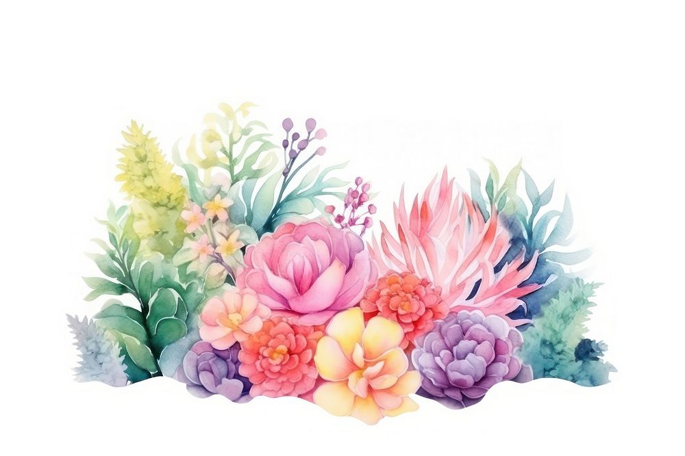 Cute colorful coral reef painting pattern flower.