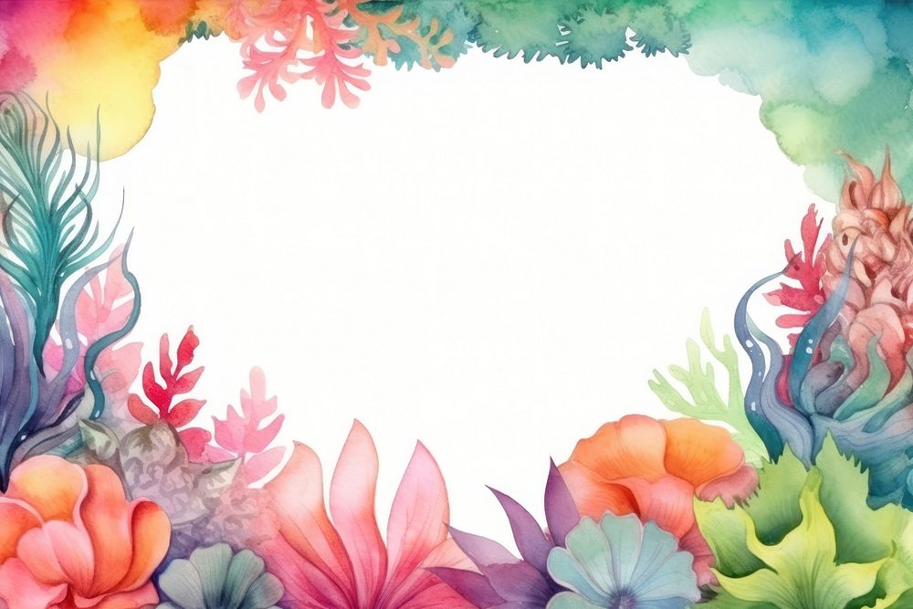Cute colorful coral reef outdoors painting pattern.