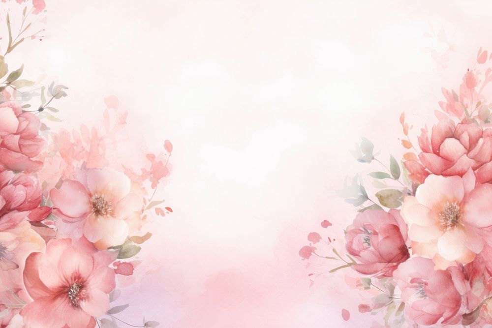 Pink florals painting blossom pattern.
