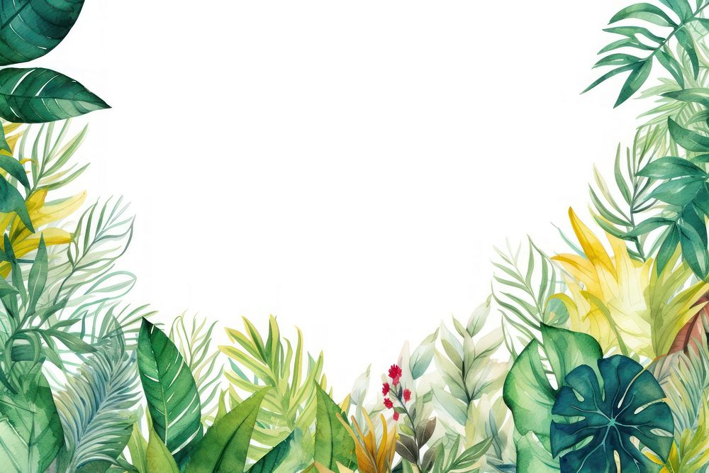 Tropical leaves outdoors painting pattern.