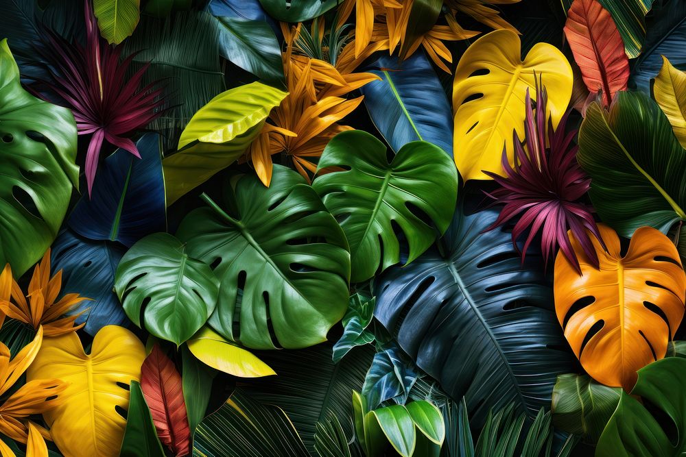 Tropical leaves backgrounds outdoors tropics.