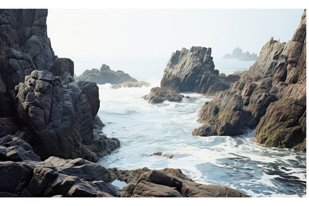 Coastal rocks shore outdoors nature cliff.