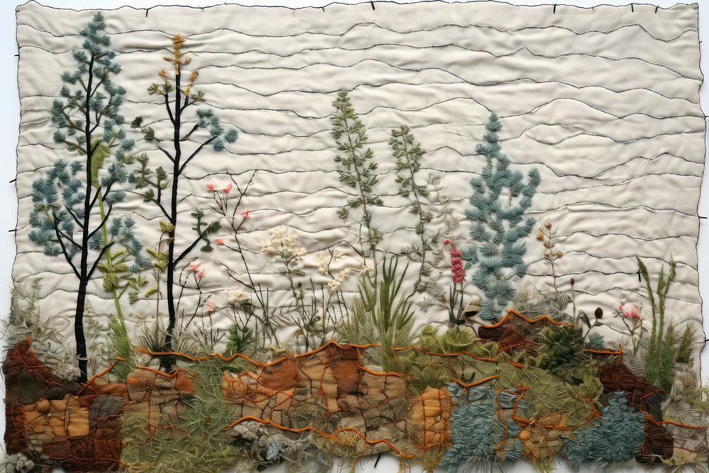Herb bushes tapestry pattern plant.