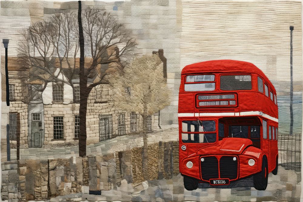 London bus painting vehicle city.