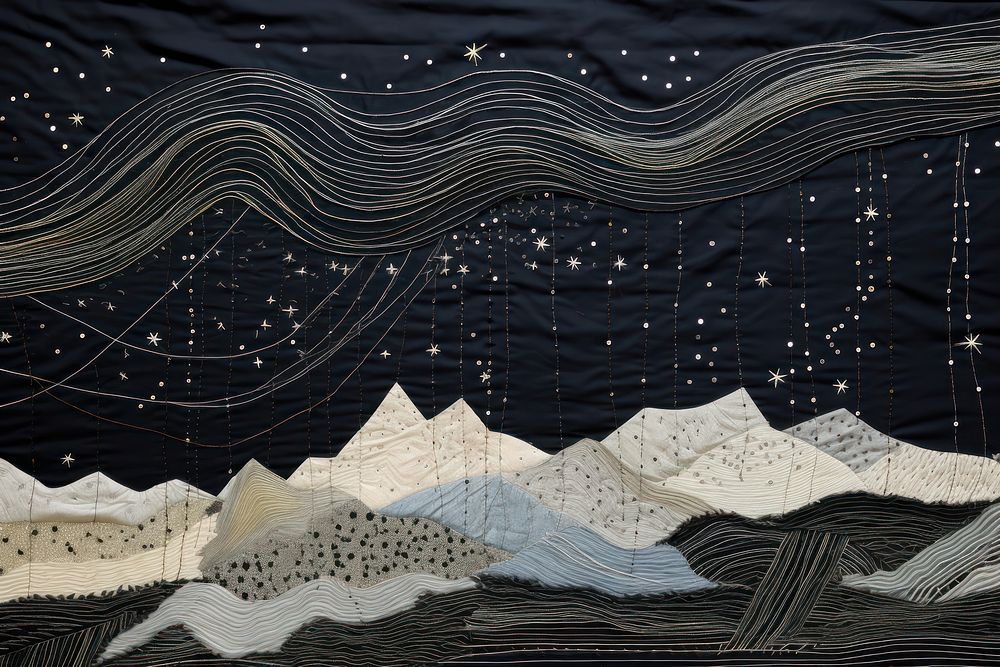 Shooting stars landscape art constellation.
