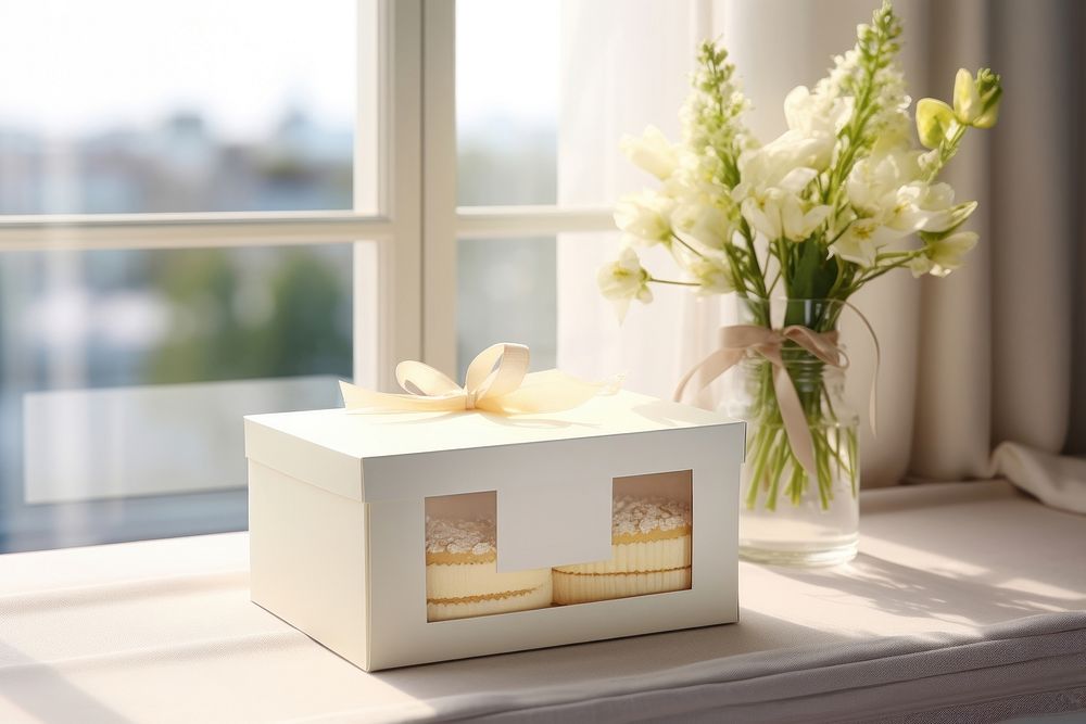 Cake window box packaging  windowsill furniture flower.