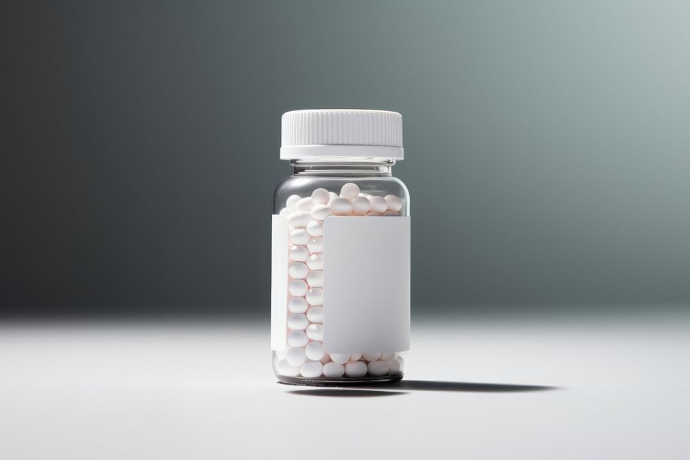 Pills bottle Packaging  jar studio shot medication.
