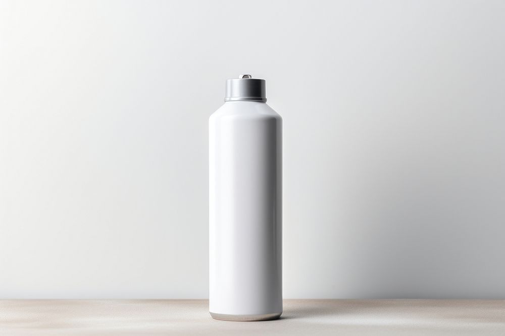 Spray can  cylinder bottle studio shot.