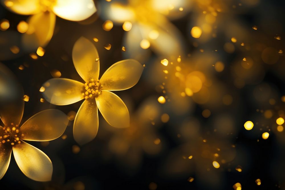 Neon black and yellow light pattern bokeh effect background flower backgrounds outdoors.