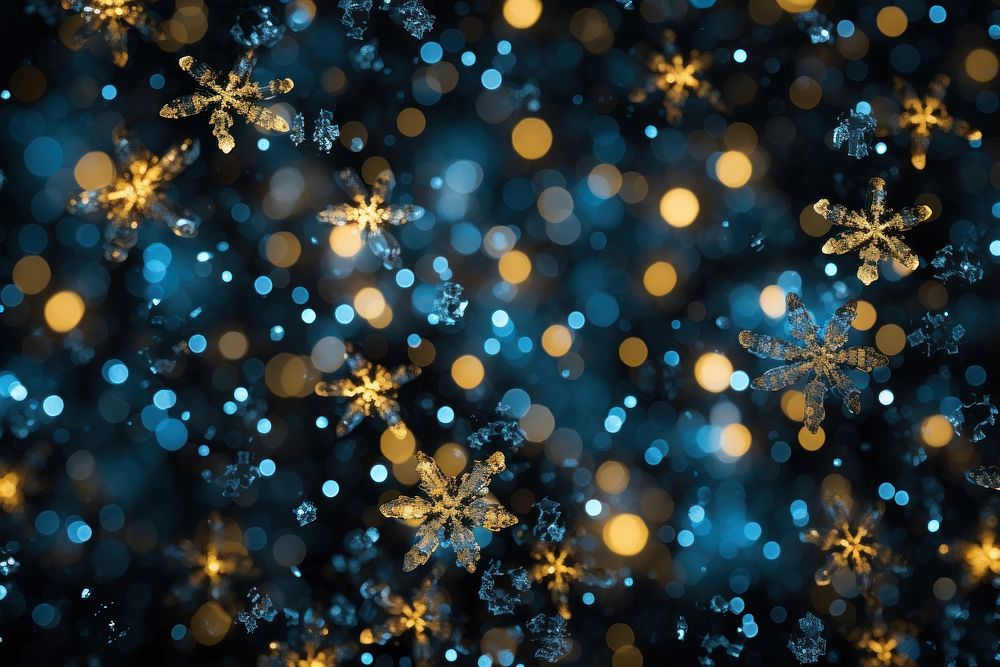 Neon black and blue light pattern bokeh effect background snow backgrounds snowflake.