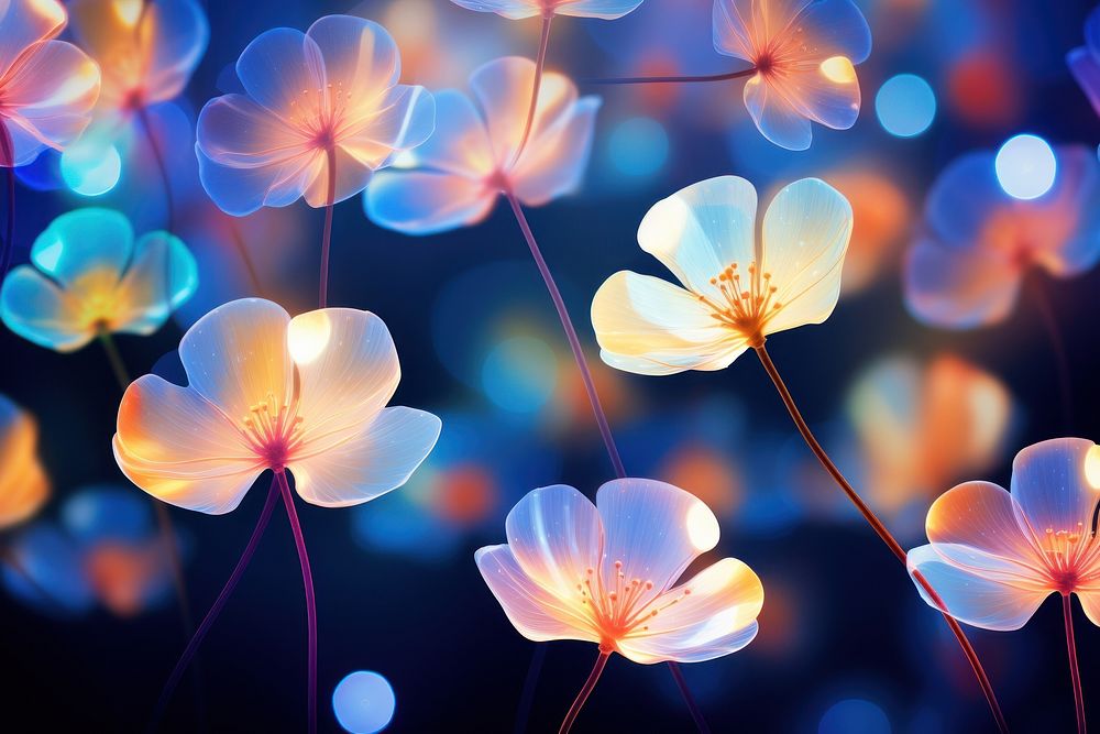 Neon light pattern bokeh effect background flower backgrounds abstract.