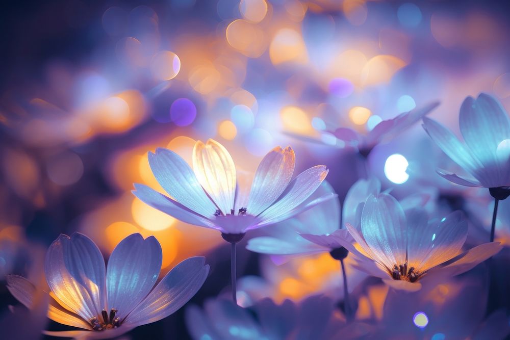 Neon light pattern bokeh effect background flower backgrounds abstract.