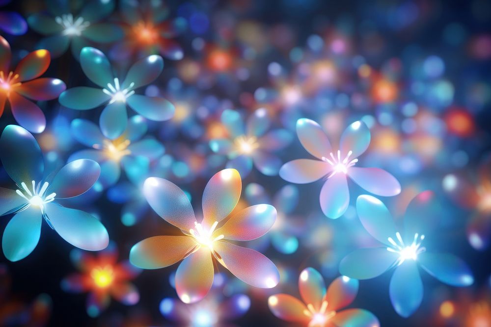 Neon light pattern bokeh effect background backgrounds abstract flower.