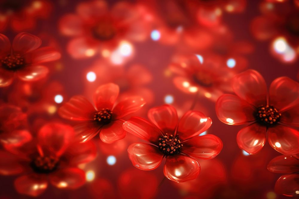 Neon red light pattern bokeh effect background flower backgrounds abstract.