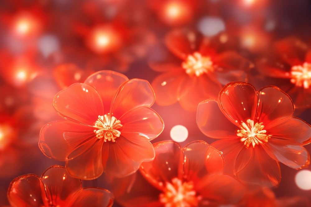 Neon red light pattern bokeh effect background flower backgrounds abstract.