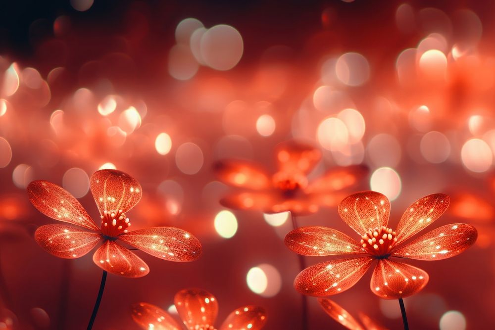 Neon red light pattern bokeh effect background flower backgrounds nature.