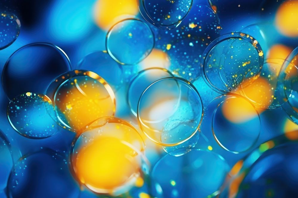 Neon yellow and blue light pattern bokeh effect background backgrounds abstract sphere.