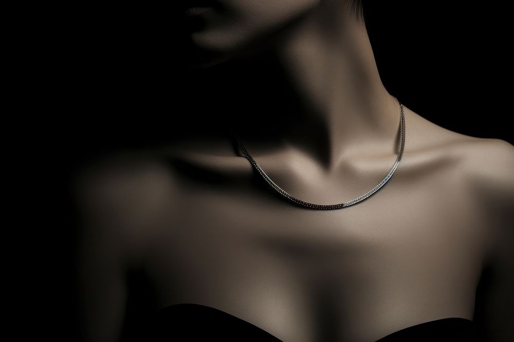Wearing necklace jewelry adult black.