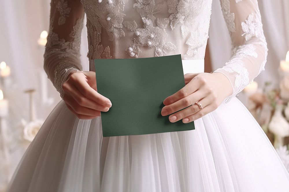 Bride and wedding invitation card