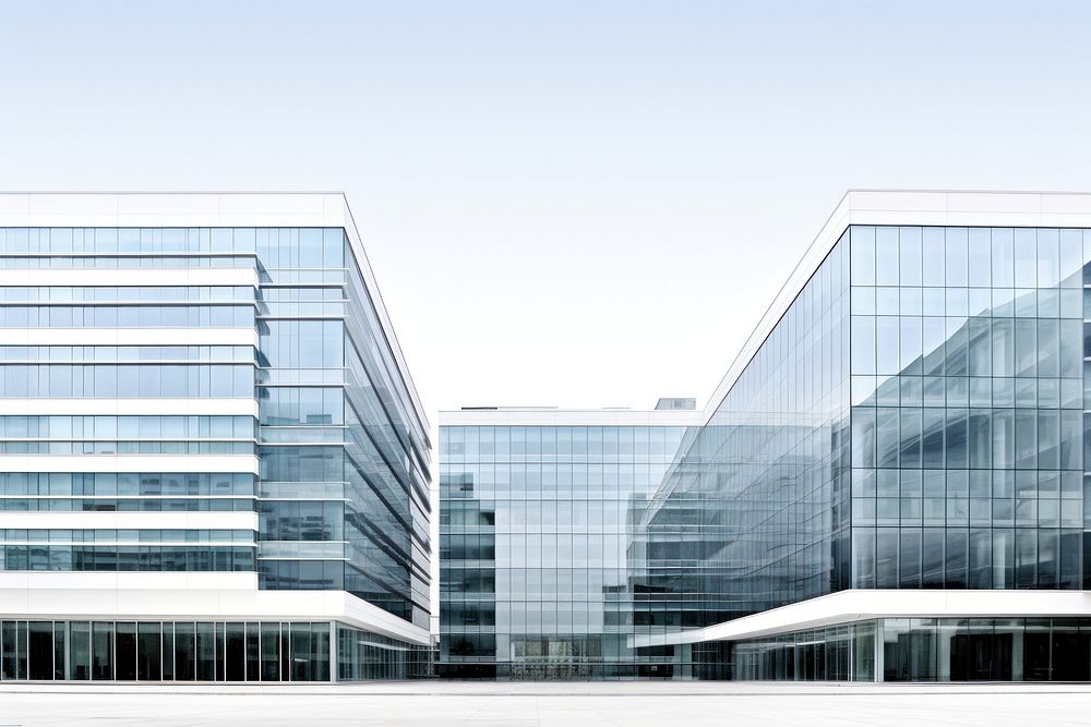 Modern office buildings architecture city headquarters.