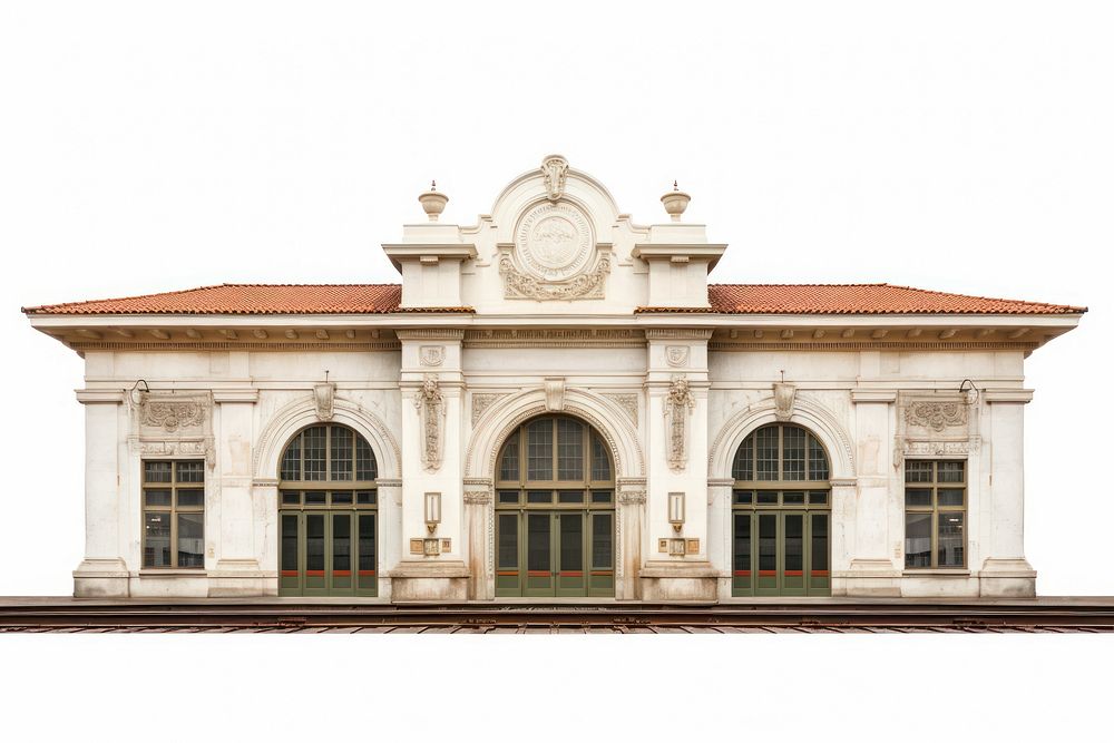 Classic american train station architecture building house.