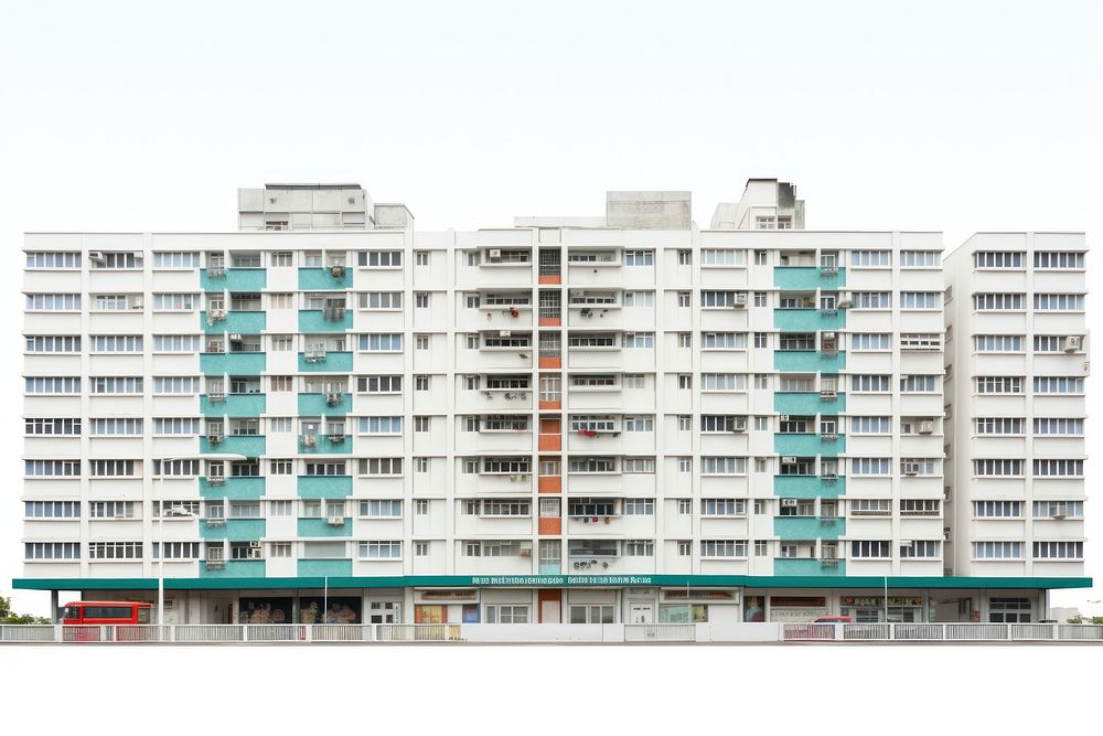 Hongkong apartment building architecture city bus.